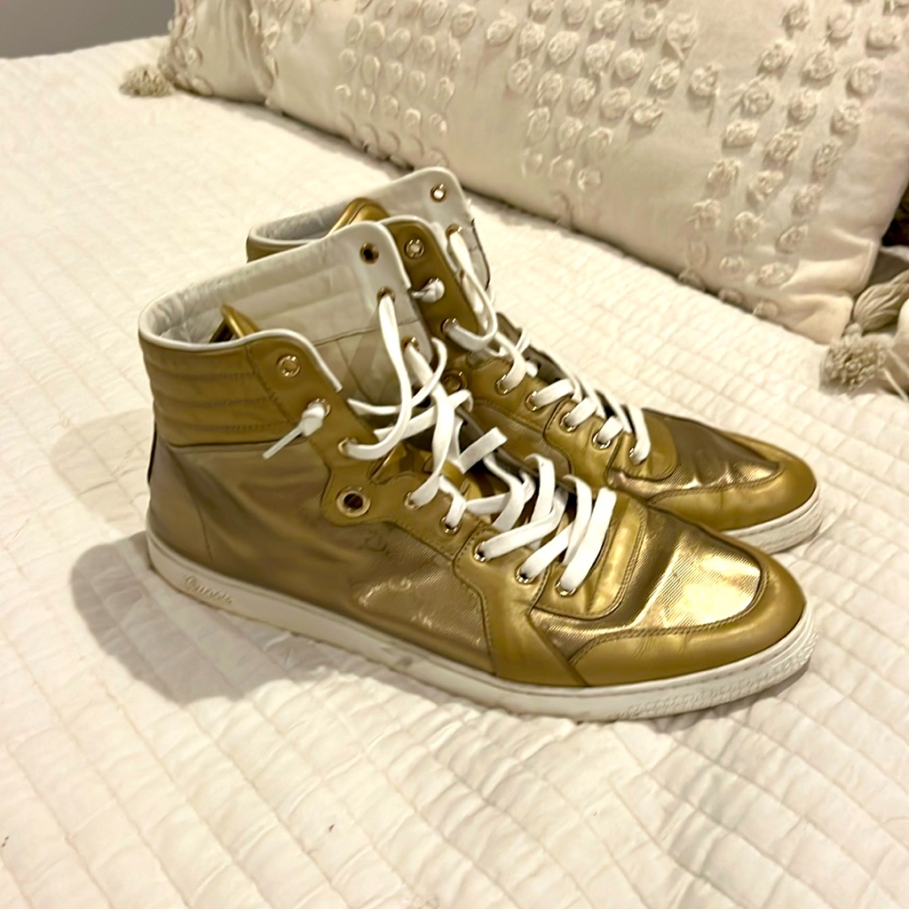Authentic Gucci Hightops Rare Gold Leather Italian